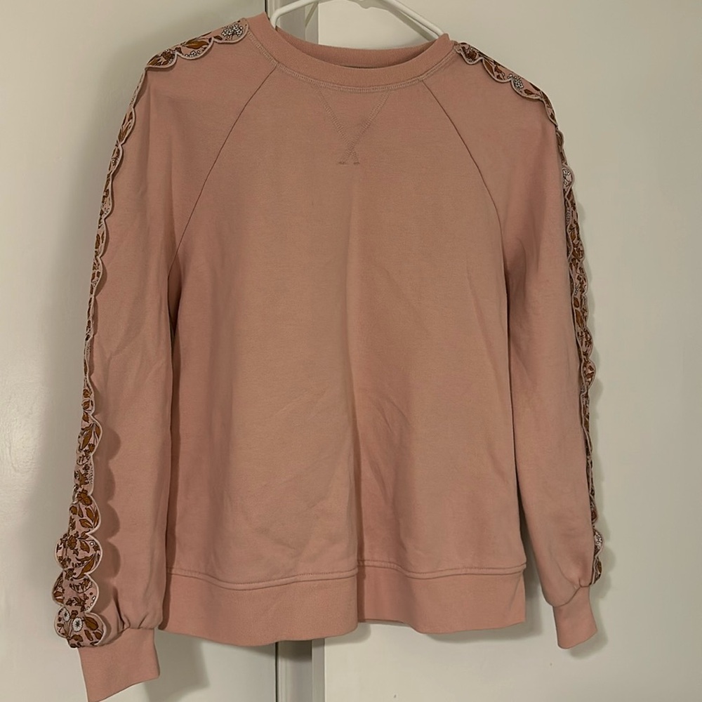 Boden Sweatshirt with Scalloped Trim